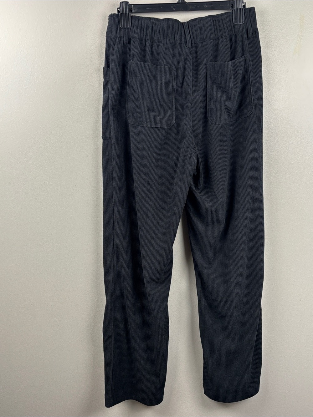 NWT HALARA AuraCord black Corduroy Straight-Leg Pants women M 30” stretch waist - Picture 8 of 9